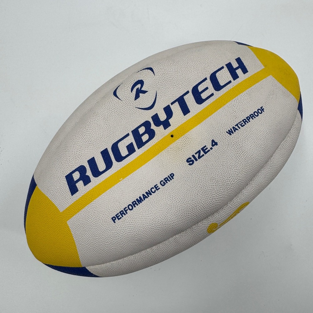 Rugbytech Official Leinster Rugby Training Ball Size 4 Blue Yellow Waterproofโ